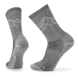 Ponožky Smartwool Hike Classic Edition Light Cushion Mountain Pattern Crew Socks Velikost ponožek: 38-41 / Barva: černá