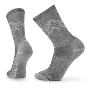 Ponožky Smartwool Hike Classic Edition Light Cushion Mountain Pattern Crew Socks Velikost ponožek: 42-45 / Barva: černá