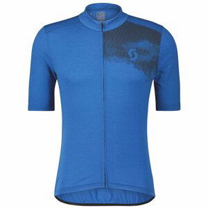 Pánský cyklistický dres Scott M's Gravel Merino SS Velikost: M / Barva: modrá