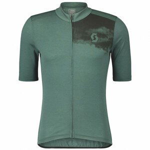 Pánský cyklistický dres Scott M's Gravel Merino SS Velikost: M / Barva: tmavě zelená