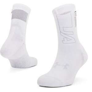 Ponožky Under Armour ArmourDry Run Mid-Crew Velikost ponožek: 34-36 / Barva: bílá
