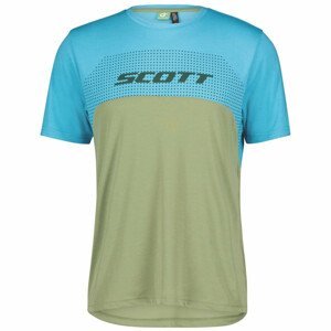 Pánské cyklistické triko Scott M's Trail Flow DRI Velikost: L / Barva: modrá/zelená