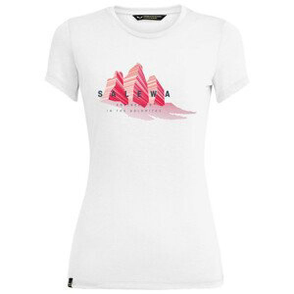 Dámské triko Salewa Lines Graphic Dry W T-Shirt. Velikost: S / Barva: bílá/červená