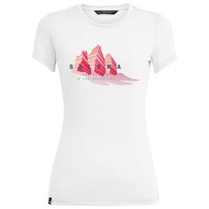 Dámské triko Salewa Lines Graphic Dry W T-Shirt. Velikost: M / Barva: bílá/červená
