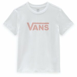 Dámské triko Vans Wm Drop V Ss Crew-B Velikost: M / Barva: bílá/růžová