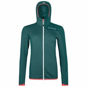 Dámská mikina Ortovox W's Fleece Light Grid Hooded Jacket Velikost: S / Barva: zelená