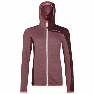 Dámská mikina Ortovox W's Fleece Light Grid Hooded Jacket Velikost: M / Barva: růžová/vínová