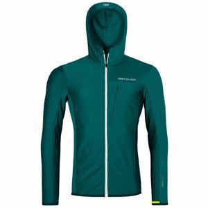 Pánská bunda Ortovox Fleece Light Grid Hooded Jacket Velikost: L / Barva: zelená