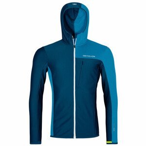 Pánská bunda Ortovox Fleece Light Grid Hooded Jacket Velikost: M / Barva: modrá/světle modrá