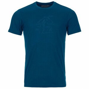 Pánské funkční triko Ortovox 120 Tec Lafatscher Topo T-Shirt Velikost: XL / Barva: modrá