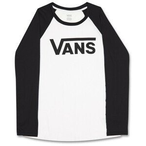 Dámské triko Vans Drop V Ls Raglan-B Velikost: XL / Barva: bílá/černá