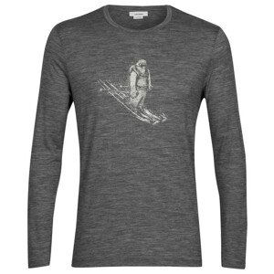 Pánské triko Icebreaker Tech Lite II LS Tee Skiing Yeti Velikost: XL / Barva: šedá