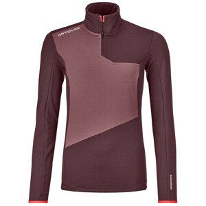 Dámská mikina Ortovox Fleece Light Zip Neck W Velikost: S / Barva: červená