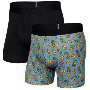 Boxerky Saxx Droptemp Cooling Cotton Bb Fly 2Pk Velikost: L / Barva: modrá/černá