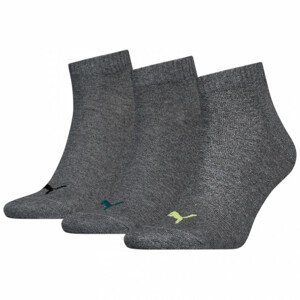 Ponožky Puma Quarter Plain 3P Velikost ponožek: 39-42 / Barva: zelená