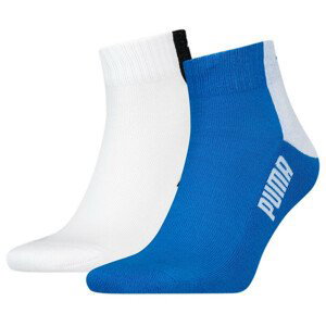Pánské ponožky Puma Men Cat Block Quarter 2P Velikost ponožek: 43-46 / Barva: bílá/modrá