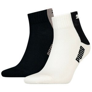 Pánské ponožky Puma Men Cat Block Quarter 2P Velikost ponožek: 43-46 / Barva: bílá/černá