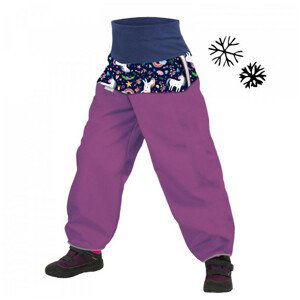 Batolecí kalhoty s fleecem Unuo Softshell Sherpa Basic Dětská velikost: 80-86 / Barva: modrá/fialová