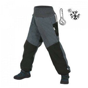 Dětské softshellové kalhoty Unuo Fleece Basic Dětská velikost: 98-104 / Barva: šedá/černá