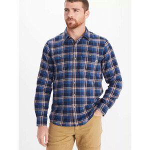 Pánská košile Marmot Bayview Midweight Flannel LS Velikost: L / Barva: modrá