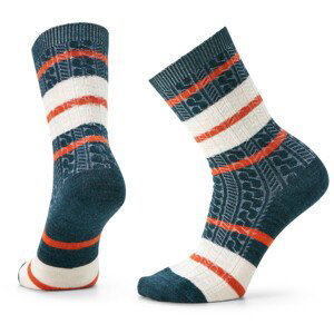 Dámské ponožky Smartwool W Everyday Striped Cable Crew - Recycled Velikost ponožek: 38-41 / Barva: modrá/bíla