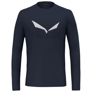 Pánské triko Salewa Solidlogo Dry M L/S Tee. Velikost: M / Barva: tmavě modrá