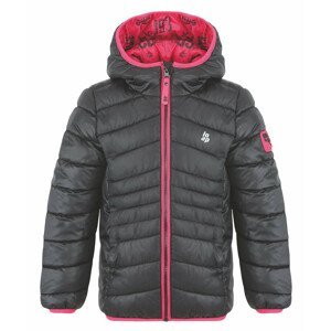 Dětská zimní bunda Loap Intermo Dětská velikost: 122-128 / Barva: černá/růžová