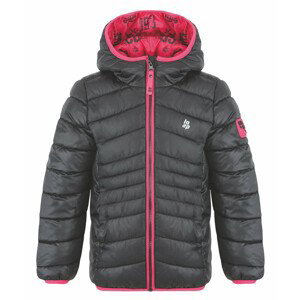 Dětská zimní bunda Loap Intermo Dětská velikost: 158-164 / Barva: černá/růžová