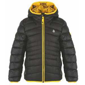 Dětská zimní bunda Loap Intermo Dětská velikost: 134-140 / Barva: černá/žlutá