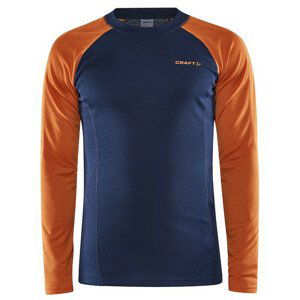 Pánské funkční triko Craft Core Warm Baselayer Ls Velikost: M / Barva: modrá/oranžová