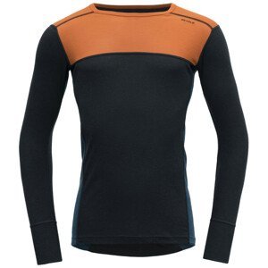 Pánské funkční triko Devold Lauparen Merino 190 Shirt Man Velikost: L / Barva: oranžová/černá