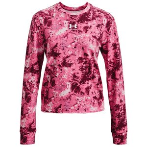 Dámská mikina Under Armour Rival Terry Print Crew Velikost: S / Barva: růžová