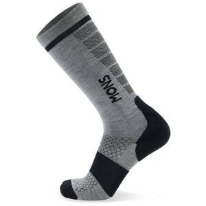 Lyžařské ponožky Mons Royale Pro Lite Merino Snow Sock Velikost: L / Barva: šedá/černá