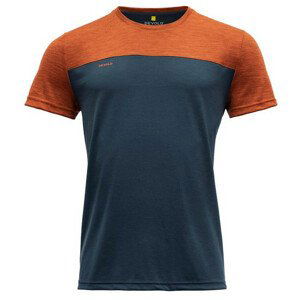 Pánské funkční triko Devold Norang Merino 150 Shirt Man Velikost: XL / Barva: modrá/oranžová