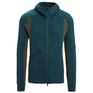 Pánská funkční mikina Icebreaker Merino Quantum ZoneKnit™ LS Zip Hoodie Velikost: XXL / Barva: zelená