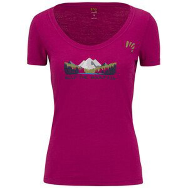 Dámské triko Karpos Ambretta W T-Shirt Velikost: L / Barva: růžová