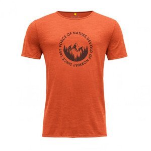 Pánské funkční triko Devold Leira Merino 130 Tee Man Velikost: M / Barva: oranžová