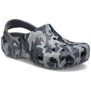 Dětské pantofle Crocs Classic Camo Clog K Velikost bot (EU): 30-31 / Barva: černá/šedá
