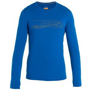 Pánské triko Icebreaker M 200 Oasis LS Crewe Ski Stripes Velikost: M / Barva: modrá
