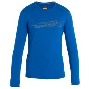 Pánské triko Icebreaker M 200 Oasis LS Crewe Ski Stripes Velikost: L / Barva: modrá