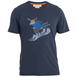 Pánské triko Icebreaker M Mer Central Classic SS Tee Ski Rider Velikost: M / Barva: tmavě modrá