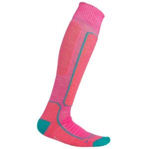 Dámské podkolenky Icebreaker W Ski+ Medium OTC Velikost ponožek: 35-37 / Barva: růžová/zelená