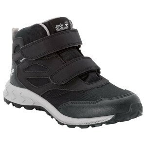 Dětské boty Jack Wolfskin Woodland Texapore Mid Vc K Velikost bot (EU): 36 / Barva: černá/šedá