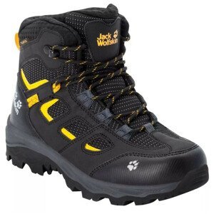 Dětské boty Jack Wolfskin Vojo Texapore Mid K Velikost bot (EU): 31 / Barva: černá/žlutá