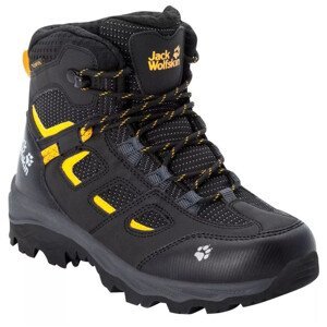 Dětské boty Jack Wolfskin Vojo Texapore Mid K Velikost bot (EU): 38 / Barva: černá/žlutá
