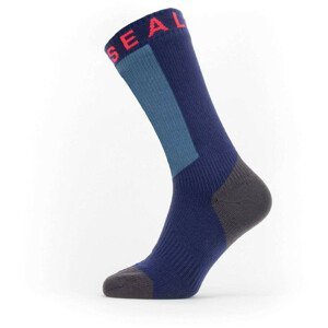 Nepromokavé ponožky SealSkinz Scoulton Velikost ponožek: 36-38 / Barva: modrá/červená