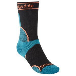 Dámské ponožky Bridgedale Trail Run MW T2 MS 3/4 Crew Women's Velikost ponožek: 35-37 / Barva: černá/modrá