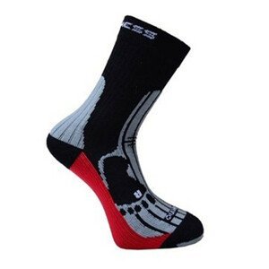 Ponožky Progress 8MB Merino Velikost ponožek: 43-47 (9-12) / Barva: černá/červená