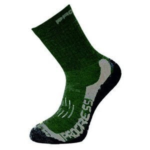 Ponožky Progress XTR 8MR X-Treme Merino Velikost ponožek: 39-42 / Barva: zelená/šedá
