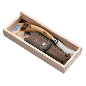 Nůž Opinel VRI N°08 Houbařský nůž dub + pouzdro + dřevěný box
